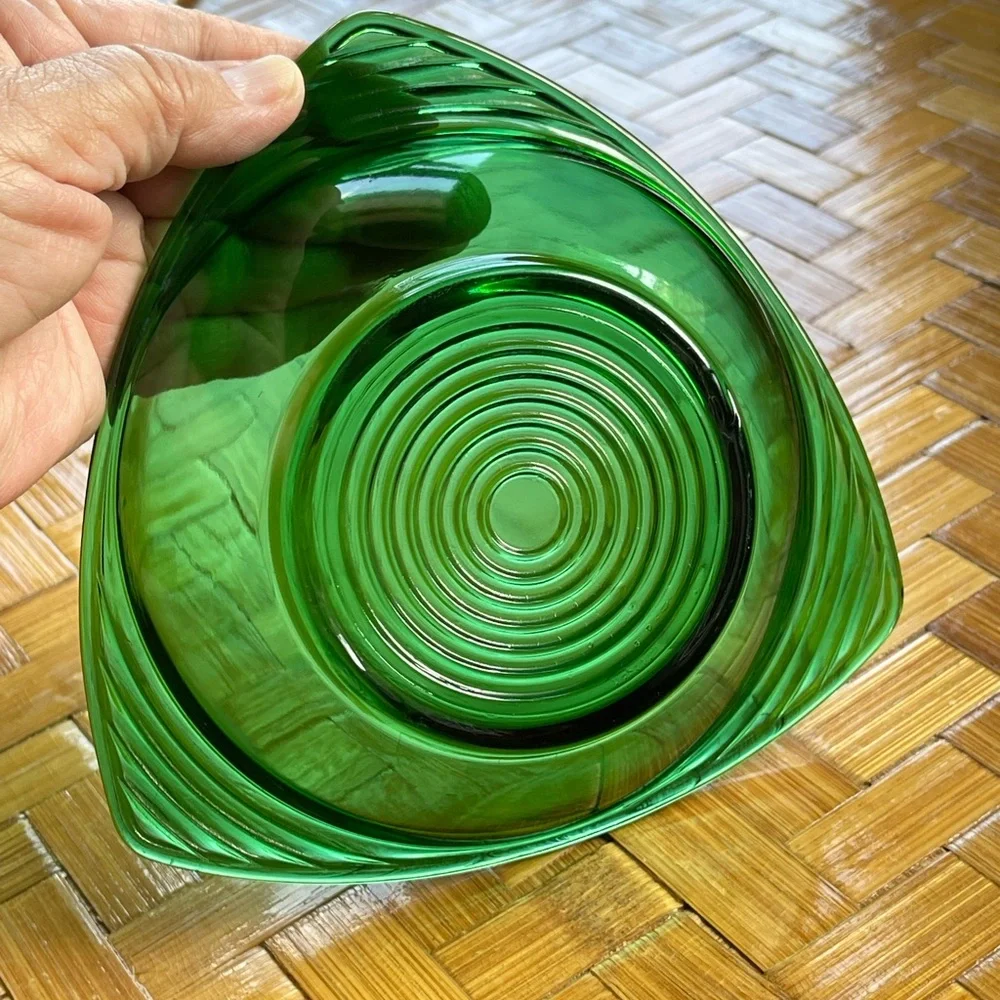 Vintage dark green trinket dish
